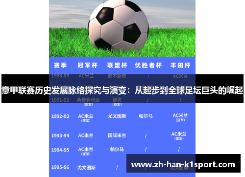 意甲联赛历史发展脉络探究与演变：从起步到全球足坛巨头的崛起